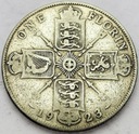 Wielka Brytania 1 floren 1923 Jerzy V SREBRO