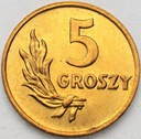 5 gr 1949 pięć groszy 1949, BRĄZ