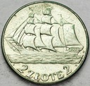 2 zł złote 1936 Żaglowiec Żaglówka Statek SREBRO