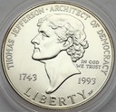 USA 1 dolar 1993 Thomas Jefferson SREBRO