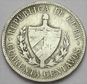 Kuba 40 Centavos 1915 SREBRO