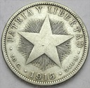 Kuba 40 Centavos 1915 SREBRO
