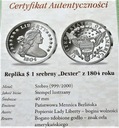 Dolar Dexter 1804 SREBRO 999