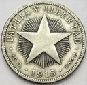 Kuba 40 Centavos 1915 SREBRO