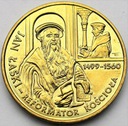2 zł złote 1999 Jan Łaski Reformator Kościoła