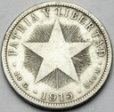 Kuba 40 Centavos 1915 SREBRO