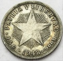 Kuba 10 Centavos 1948 SREBRO
