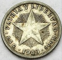 Kuba 10 Centavos 1949 SREBRO