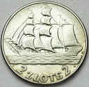 2 zł złote 1936 Żaglowiec Żaglówka Statek SREBRO