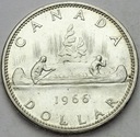 Kanada 1 Dolar Dollar 1966 Kanu, Canoe SREBRO