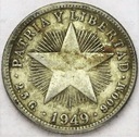Kuba 10 Centavos 1949 SREBRO