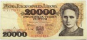 1989 20000 20.000 zł złotych Skłodowska seria H