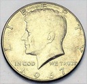 USA 1/2 Dolara Half Dollar 1967 Kennedy SREBRO