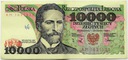 1988 10000 zł złotych Wyspiański, seria AM