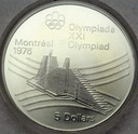 Kanada 5 Dolarów SREBRO 1976 Montreal