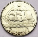 2 zł złote 1936 Żaglowiec Żaglówka Statek ŁADNA