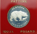 PRÓBA 100 złotych 1983 Ag Niedźwiedź Niedźwiedzie