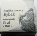 Replika 5 zł złotych 1958 Rybak z Rybakiem SREBRO