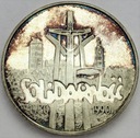 100000 zł złotych 1990 Solidarność TYP A SREBRO