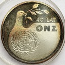 PRÓBA Ag 1000 zł złotych 1985 40 Lat ONZ