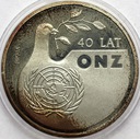 PRÓBA Ag 1000 zł złotych 1985 40 Lat ONZ