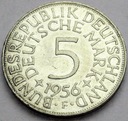 Niemcy 5 Marek, Mark 1956 SREBRO