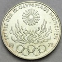 Niemcy 10 marek 1972 Monachium znicz SREBRO