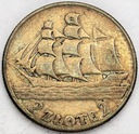 2 zł złote 1936 Żaglowiec Żaglówka Statek SREBRO