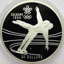Kanada 20 dolarów 1987 Calgary 1988 Łyżwiarstwo