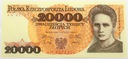 1989 20000 20.000 zł złotych Skłodowska seria AN