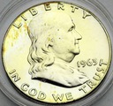 USA 1/2 dolara 1963 Half Dollar Franklin SREBRO