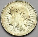 5 zł złotych 1933 Głowa kobiety Polonia SREBRO
