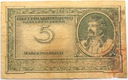 1919 5 mkp Pięć Marek Polskich seria J Głowacki