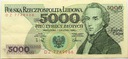 1988 5000 zł złotych Chopin seria DZ