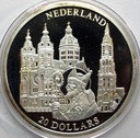 Liberia 20 Dolarów 2001 Nederland SREBRO
