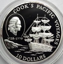Niue 10 Dolarów 1992 Cook's Pacific SREBRO