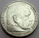 Niemcy 5 Marek 1939 Hindenburg SREBRO
