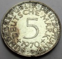 Niemcy 5 Marek Funf Mark 1970 SREBRO