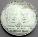 Szwecja 50 koron 1976 Ślub Karola Gustawa i Sylwii