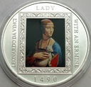 Tokelau 1 Dolar 2015 Dama z Gronostajem SREBRO