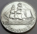 5 zł złotych 1936 Żaglowiec Żaglówka SREBRO PIĘKNA
