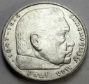 Niemcy 5 Marek 1936 Hindenburg SREBRO