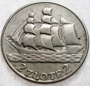 2 złote 1936 Żaglowiec Żaglówka Statek SREBRO
