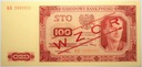 WZÓR 1948 100 zł Sto Złotych, seria KR