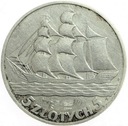 5 zł złotych 1936 Żaglowiec Żaglówka Statek (2)