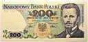 1988 200 zł złotych Dąbrowski SERIA DE