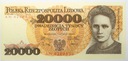 1989 20000 20.000 zł złotych Skłodowska seria AN