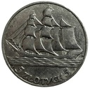 5 zł złotych 1936 Żaglowiec Żaglówka Statek