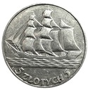 5 zł złotych 1936 Żaglowiec Żaglówka Statek