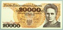 1989 20000 20.000 zł złotych Skłodowska seria AN